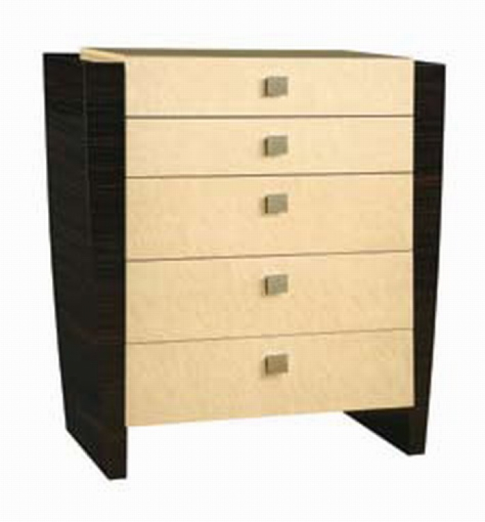 Simone Chest - Beige/Dark Mahogany