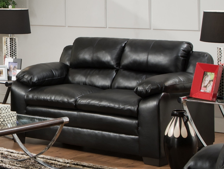 5066 Loveseat - Bonded Leather - Black