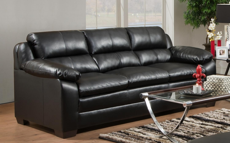 5066 Sofa - Bonded Leather - Black