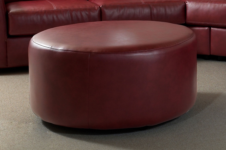 7510 Ottoman - Bonded Leather - Red