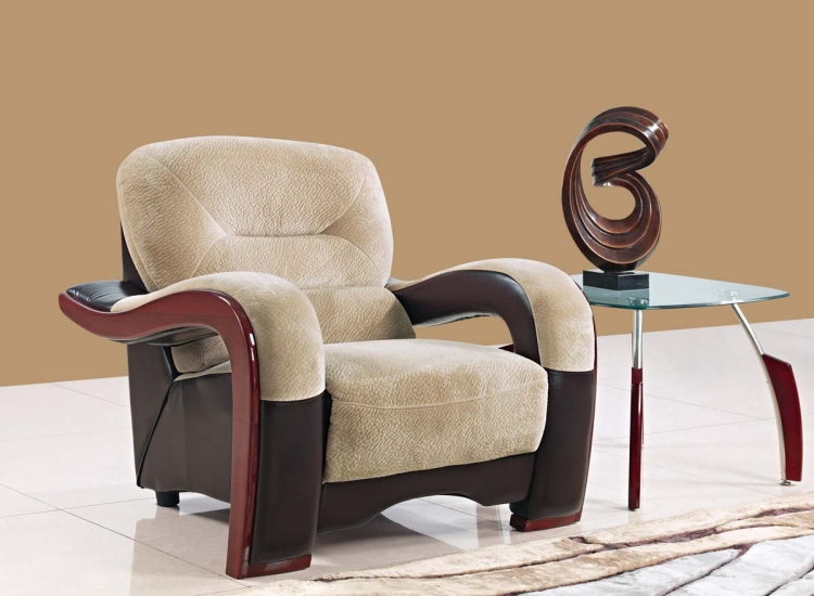 992 Chair - Champion/Froth Fabric/Mahogany Wood Legs