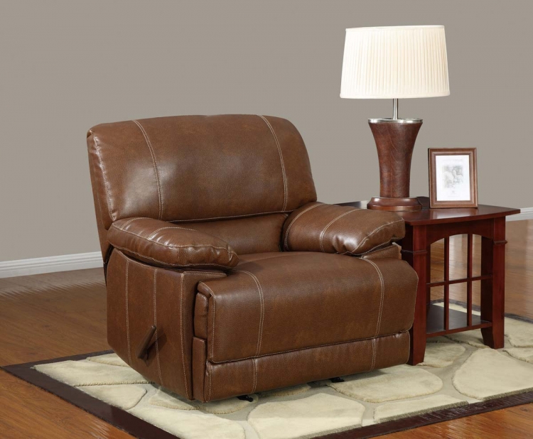 9963 Rocker Recliner Chair - Bonded Leather - Brown