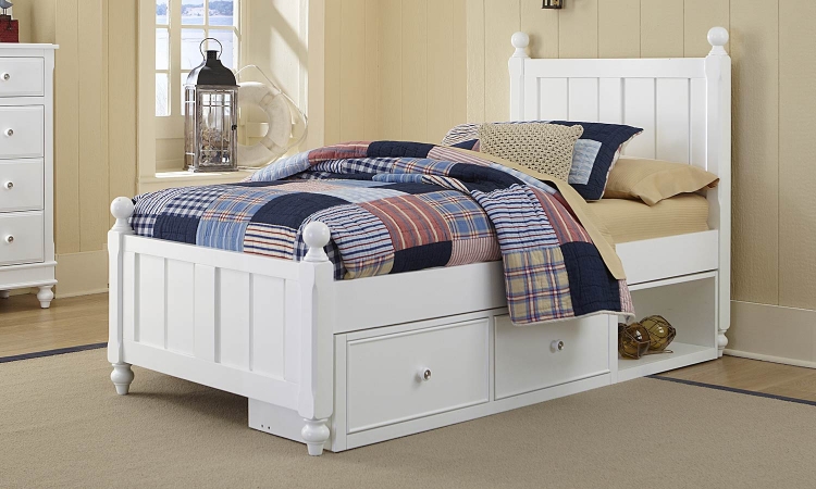 Lake House Kennedy Bed With Storage - White