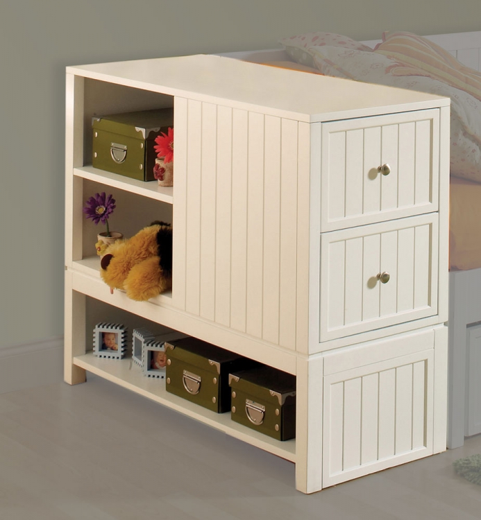 Cody Bed End Bookcase Chest - White