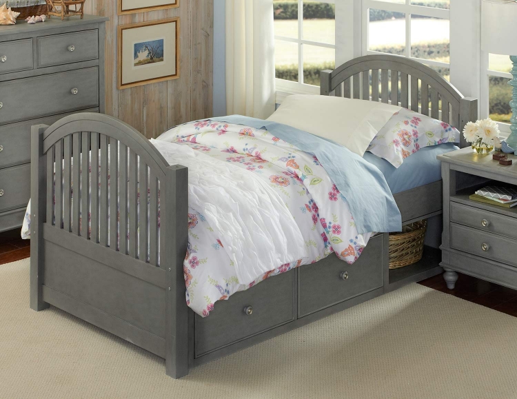 Lake House Adrian Twin Bed With Storage - Stone