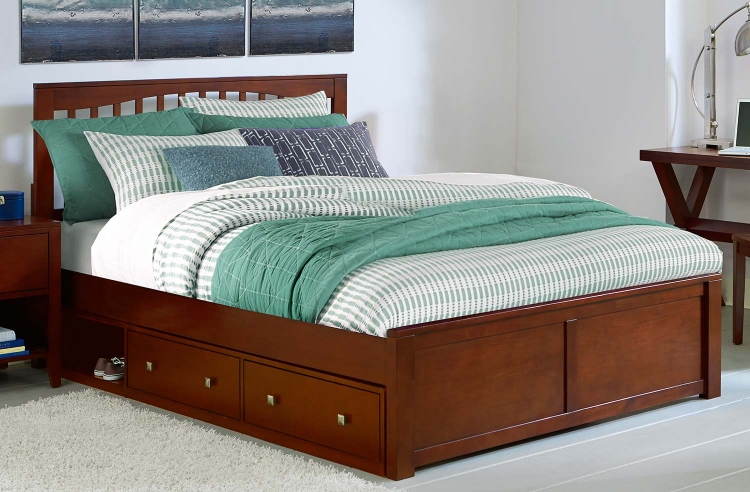 Pulse Mission Bed With Storage - Cherry