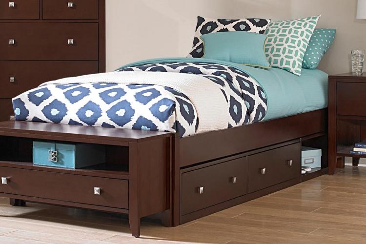 Pulse Platform Bed With Storage - Chocolate