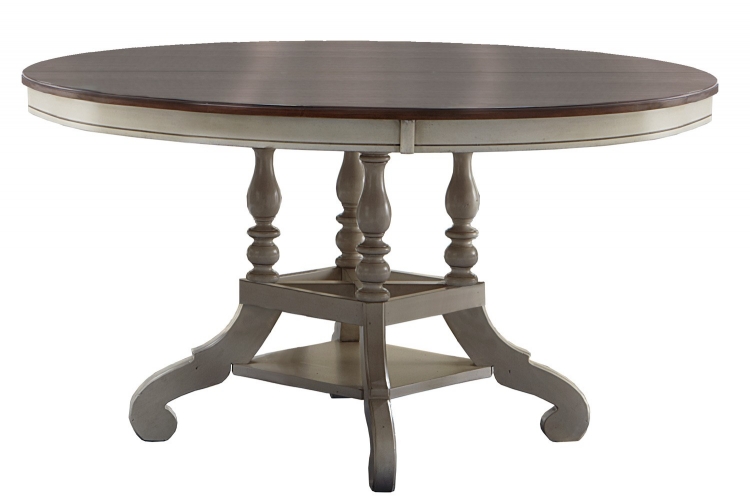 Pine Island Round Dining Table - Old White
