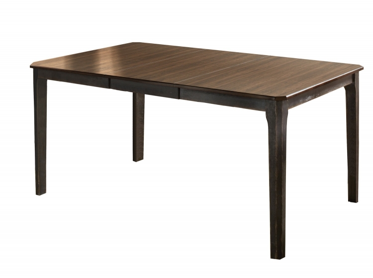 Lafayette Extension Dining Table - Black Gray with Walnut
