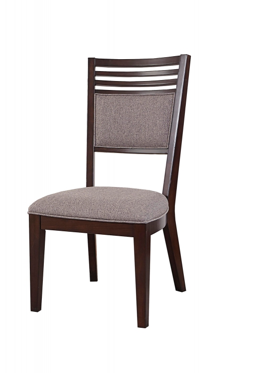 Denmark Side Chair - Dark Espresso - Woven Umber Fabric