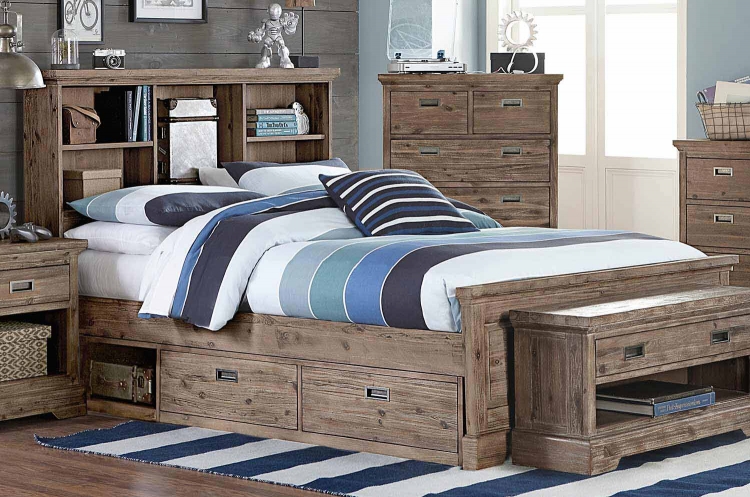 Oxford Bookcase Bed With Storage - Cocoa