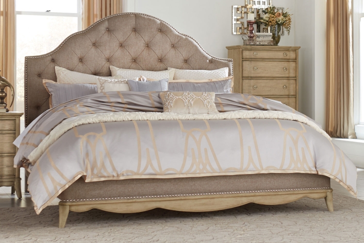 Ashden Upholstered Bed - Driftwood