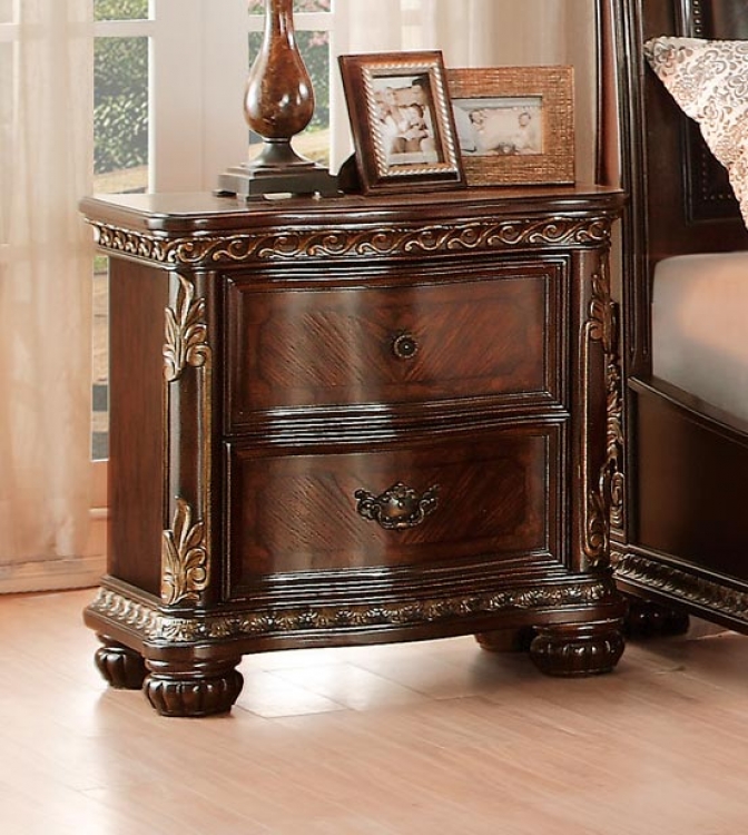 Chaumont Night Stand - Burnished Brown Cherry