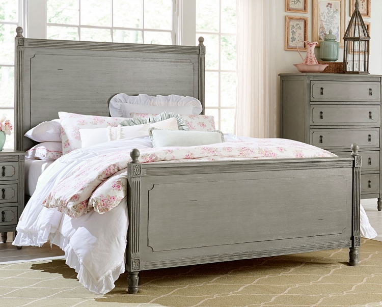 Aviana Bed - Antique Gray