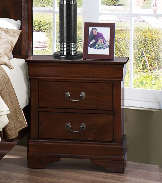 Mayville Night Stand - Burnished Brown Cherry
