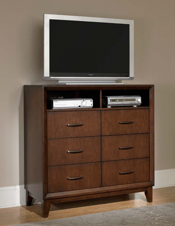 Oliver TV Chest - Warm Brown Cherry