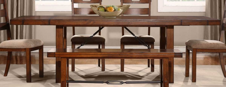 Clayton Dining Table With End Leaves - Dark Oak