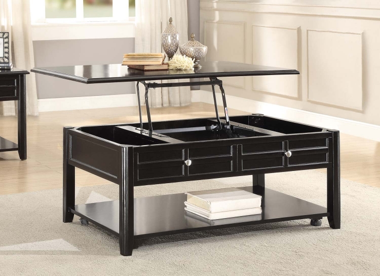 Carrier Cocktail Table with Lift Top on Casters - Dark Espresso