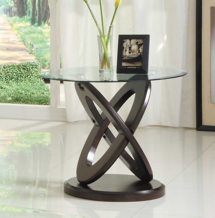 Firth II End Table - Deep Brown Cherry