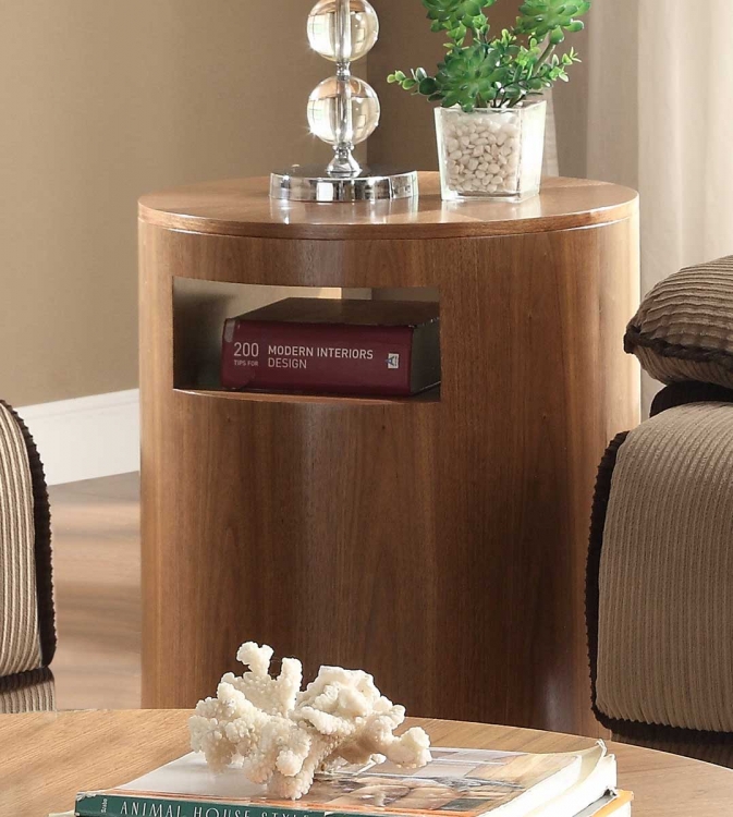 Aquinnan End Table - Natural Walnut