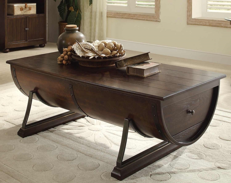 Hatchett Lake Cocktail/Coffee Table with 2 Functional Drawers - Brown