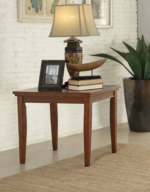 Barnett End Table - Brown with Slate Insert