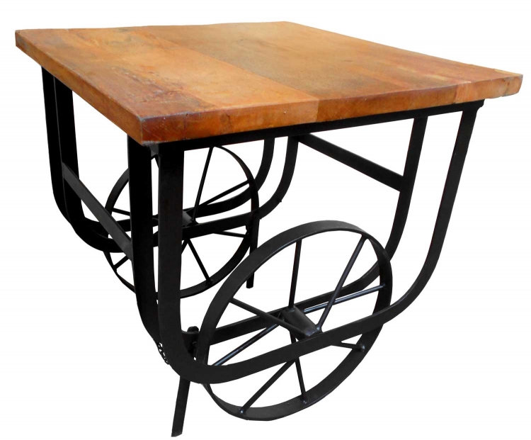 Bremerton End Table with Functional Wheels