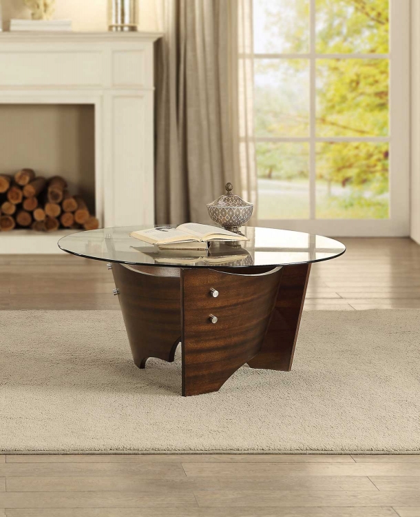 Laszlo Round Coffee/Cocktail Table with Glass Top