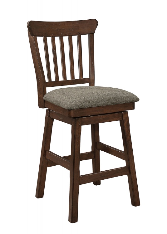 Schleiger Swivel Counter Height Chair - Dark Brown