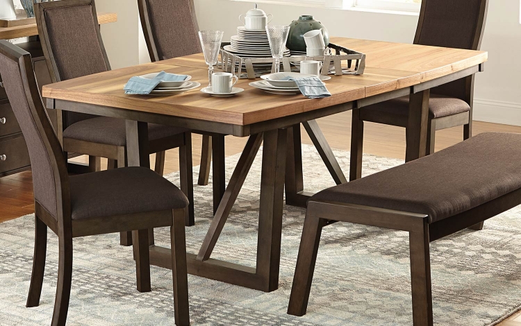 Compson Dining Table - Natural/Walnut