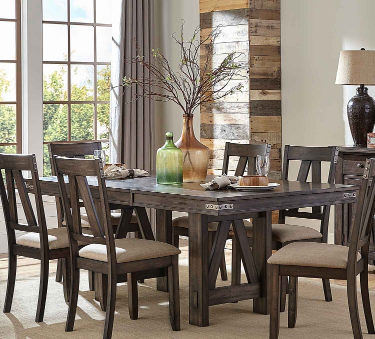 Mattawa Rectangular Dining Table with Butterfly Leaf - Brown/Hints of Gray Undertone