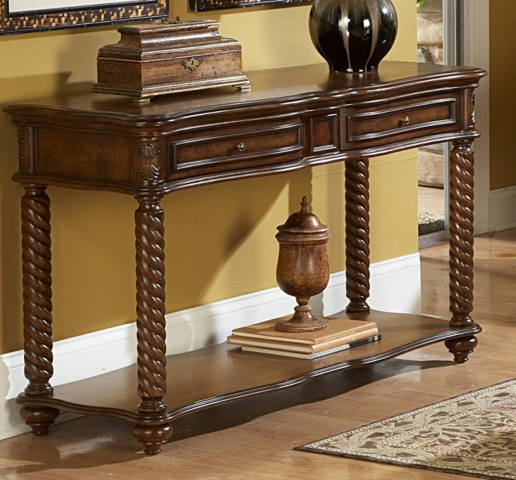 Trammel Sofa Table with Drawer