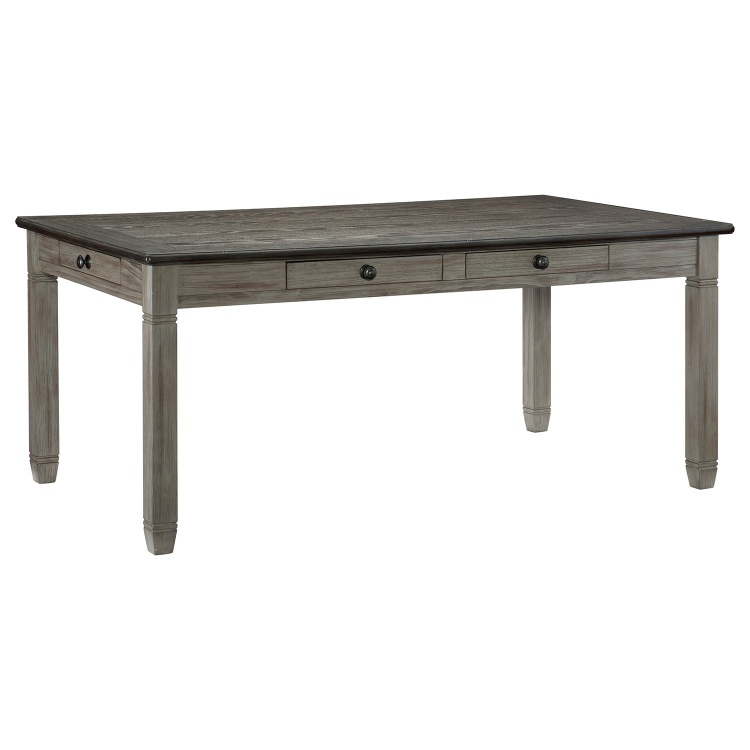 Granby Dining Table - Antique Gray and Coffee