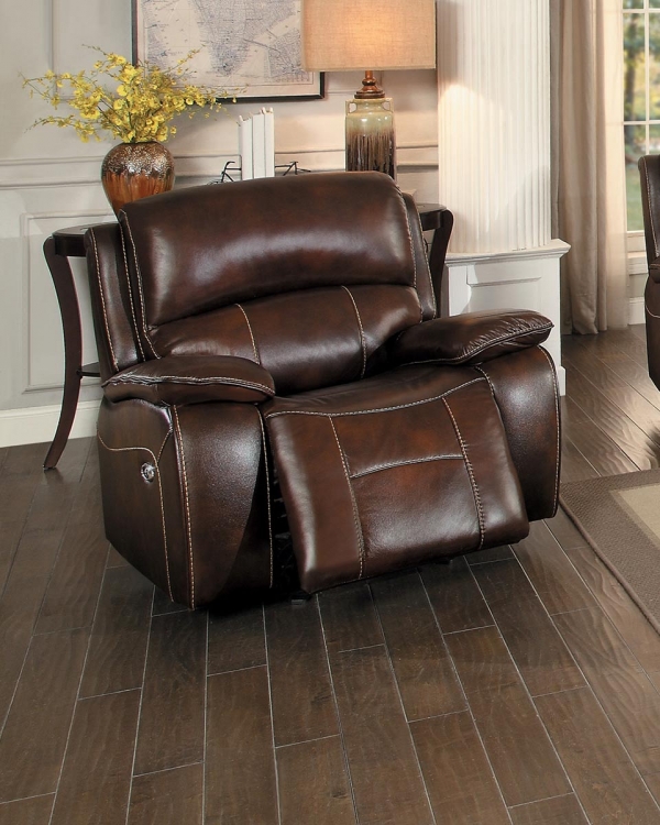 Mahala Power Reclining Chair - Brown Top Grain Leather Match