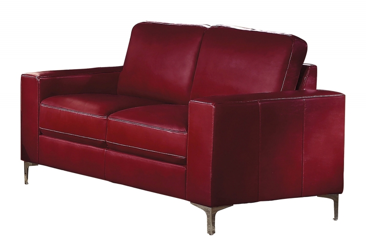 Iniko Love Seat - Red Leather Gel Match