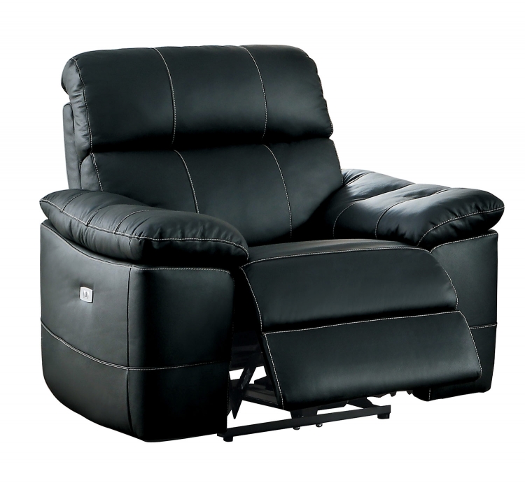 Nicasio Power Reclining Chair - Black Leather