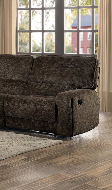 Shreveport Right Side Facing Reclining Chair - Brown Fabric