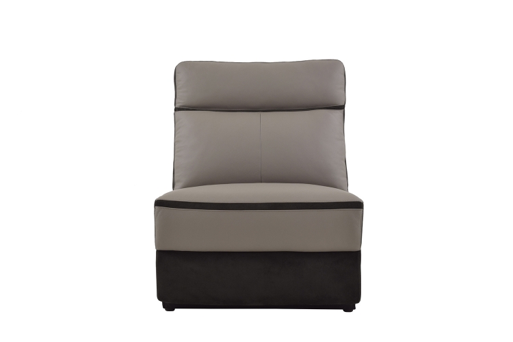 Homelegance Laertes Power Armless Reclining Chair - Taupe Grey Top Grain Leather/Fabric