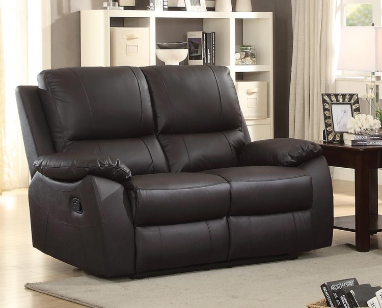 Greeley Double Reclining Love Seat - Top Grain Leather Match - Brown