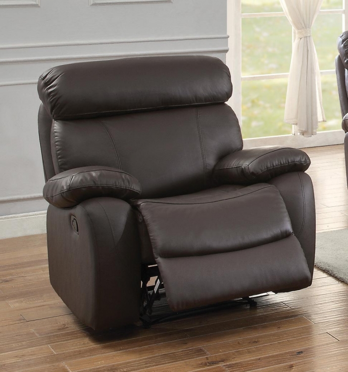 Pendu Reclining Chair - Top Grain Leather Match - Brown