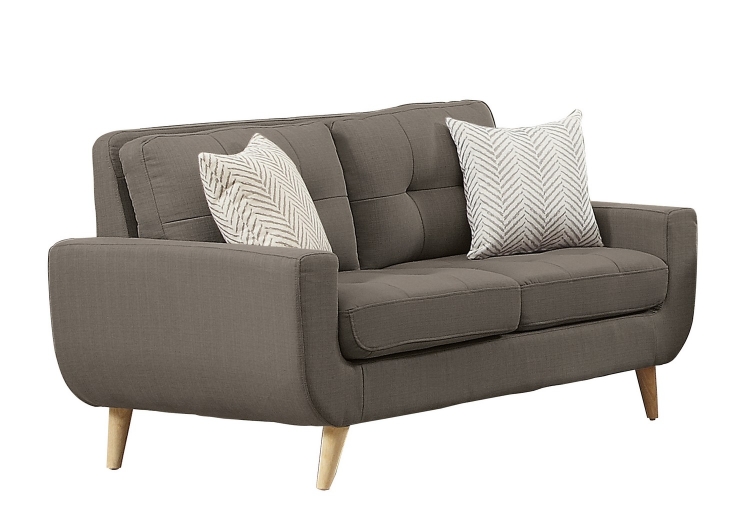 Deryn Love Seat - Polyester - Grey