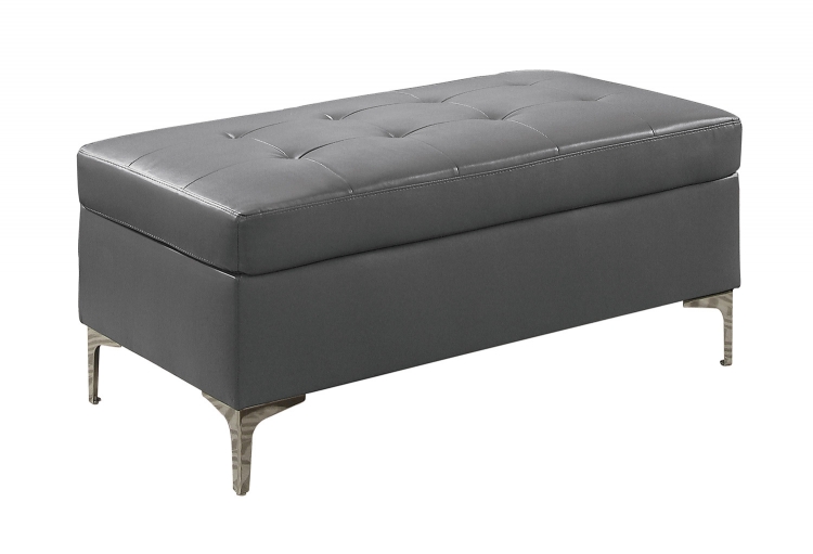 Homelegance Barrington Ottoman Gray Bi-Cast Vinyl