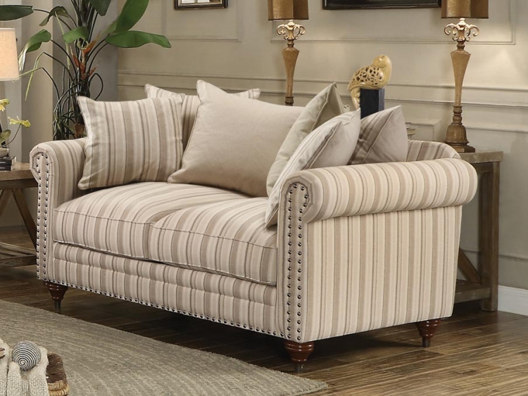 Hadleyville Love Seat - Polyester - Neutral tone Striped
