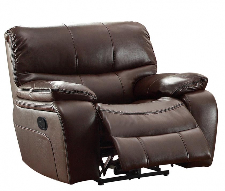 Pecos Glider Reclining Chair - Leather Gel Match - Dark Brown