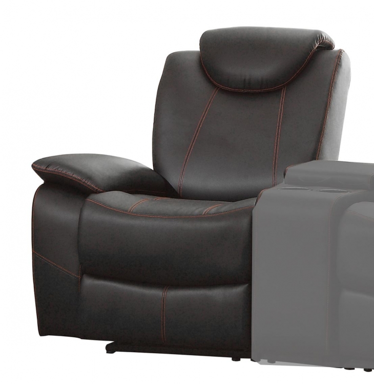 Talbot Left Side Reclining Chair - Bonded Leather Match - Black