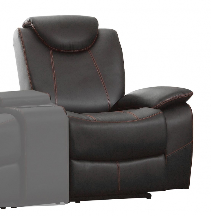 Talbot Right Side Reclining Chair - Bonded Leather Match - Black