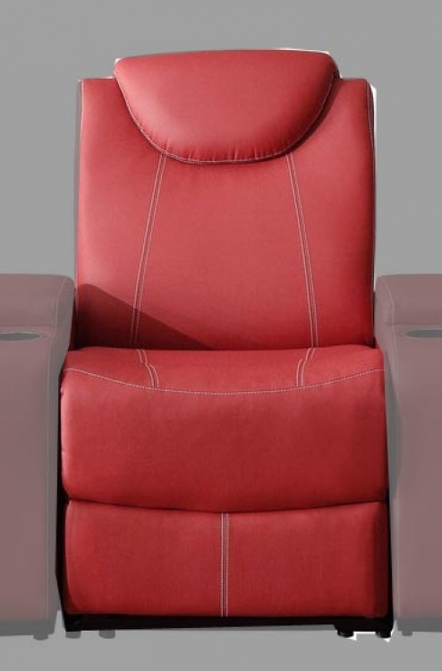 Talbot Armless Reclining Chair - Bonded Leather Match - Red
