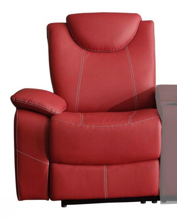 Talbot Left Side Reclining Chair - Bonded Leather Match - Red