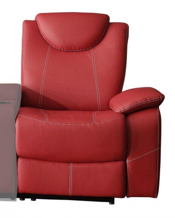 Talbot Right Side Reclining Chair - Bonded Leather Match - Red