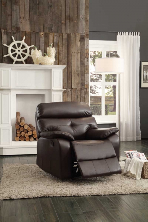 Evana Glider Reclining Chair - Dark Brown Bonded Leather Match